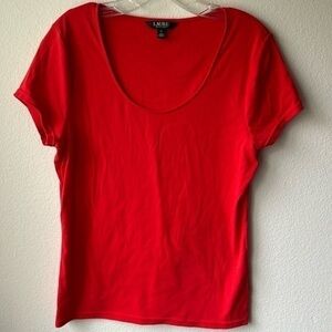 Lauren Ralph Lauren top red size XL essential tee